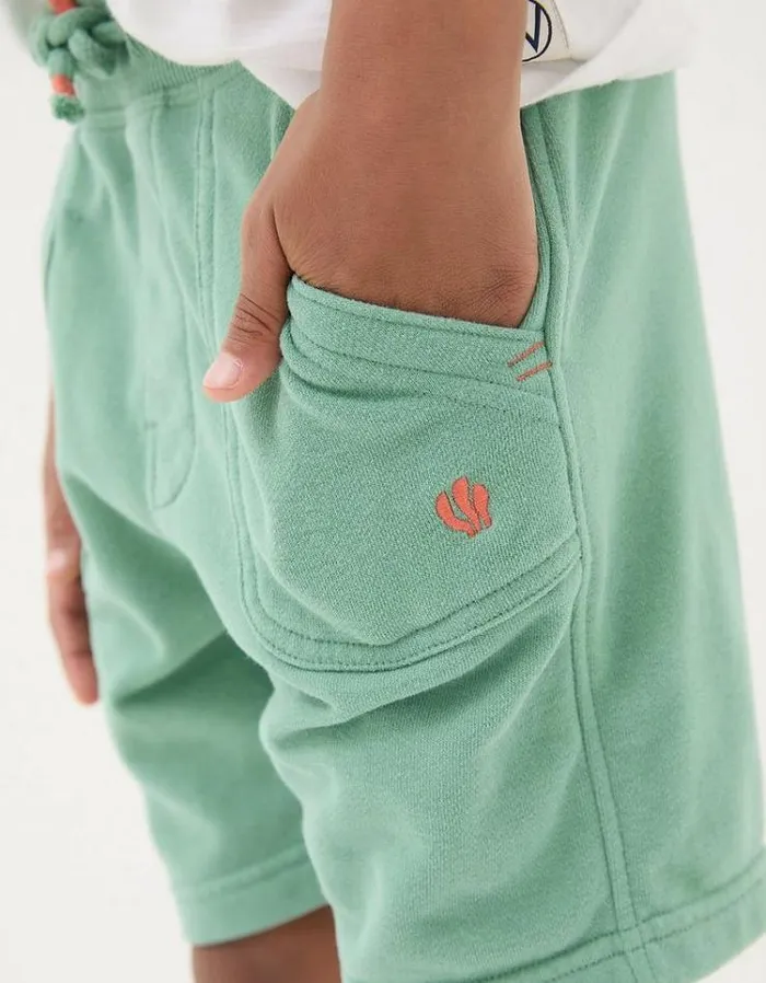 Kids FatFace Shorts Two Pack Sweat Shorts Mint Green