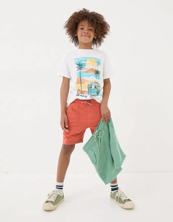 Kids FatFace Shorts Two Pack Sweat Shorts Mint Green
