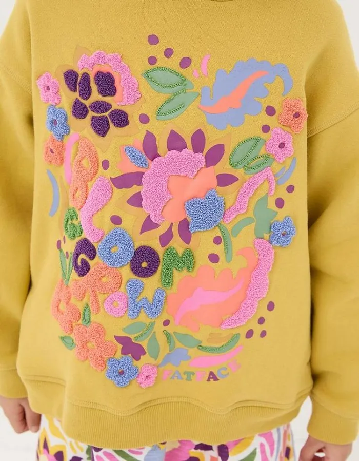 Kids FatFace Sweatshirts and Hoodies Art Club Popover Hoodie Washed Yellow