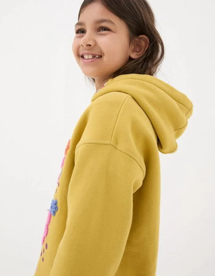 Kids FatFace Sweatshirts and Hoodies Art Club Popover Hoodie Washed Yellow