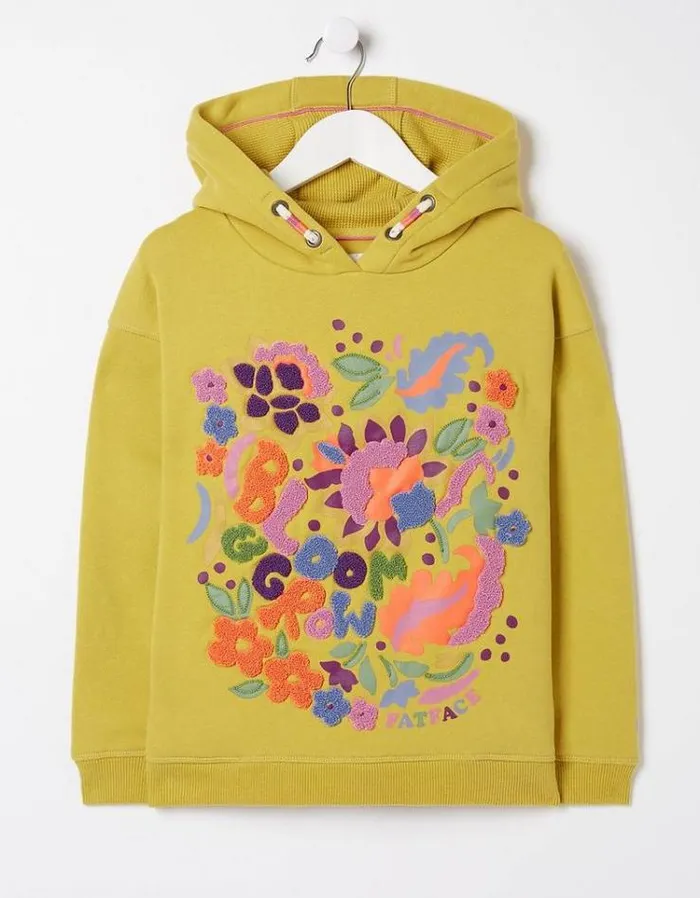 Kids FatFace Sweatshirts and Hoodies Art Club Popover Hoodie Washed Yellow