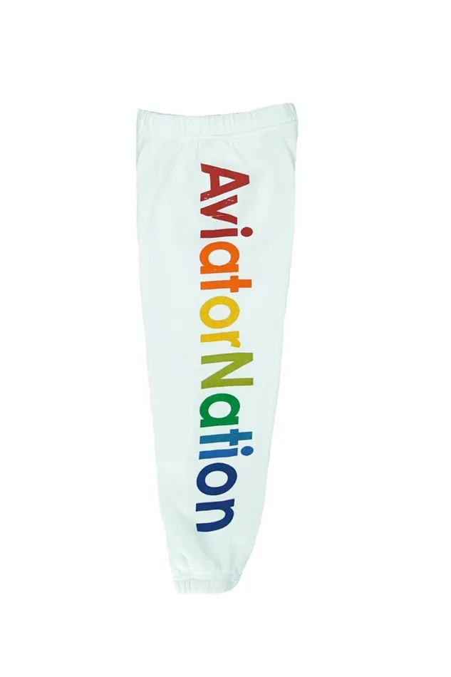 Kids Kids Collection Aviator Nation KID039S AVIATOR NATION SWEATPANTS 8211 WHITE