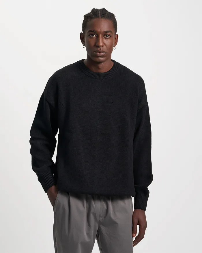Knit Sweaters Colorfulstandard Men Oversized Merino Wool Crew 8211 Deep Black