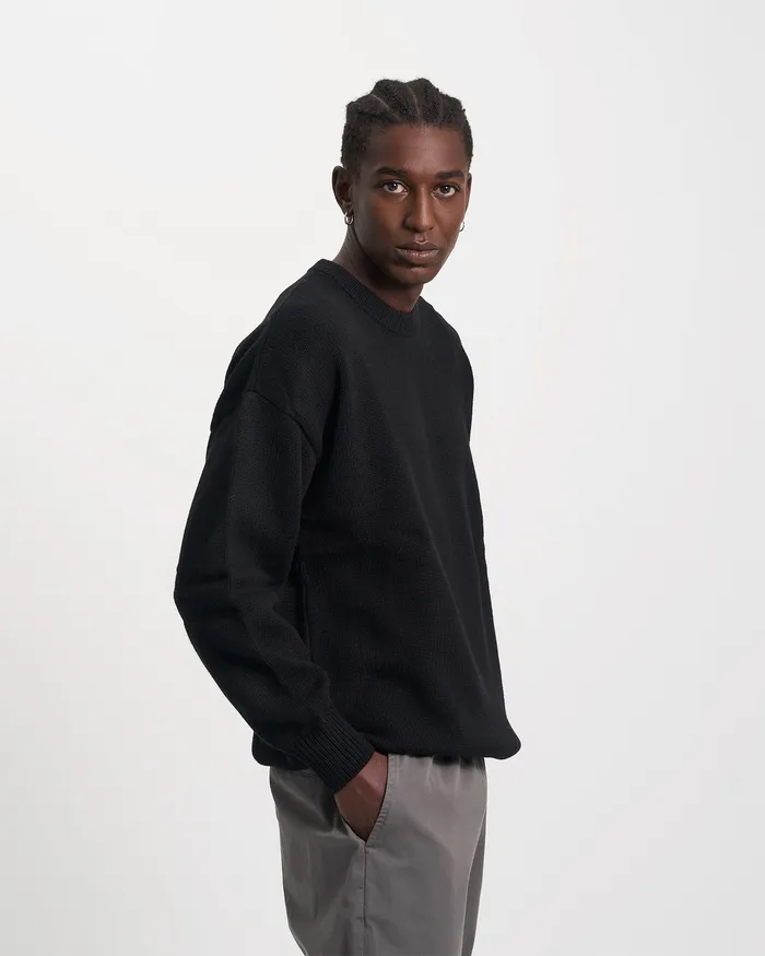 Knit Sweaters Colorfulstandard Men Oversized Merino Wool Crew 8211 Deep Black