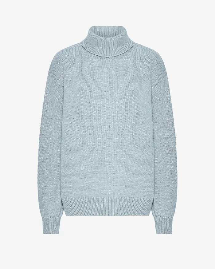 Knit Sweaters Colorfulstandard Women Merino Wool Turtleneck 8211 Polar Blue