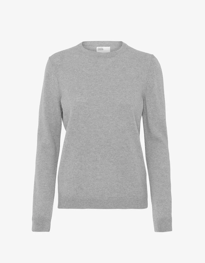 Knit Sweaters Women Light Merino Wool Crew 8211 Heather Grey 8211 Colorfulstandard Women