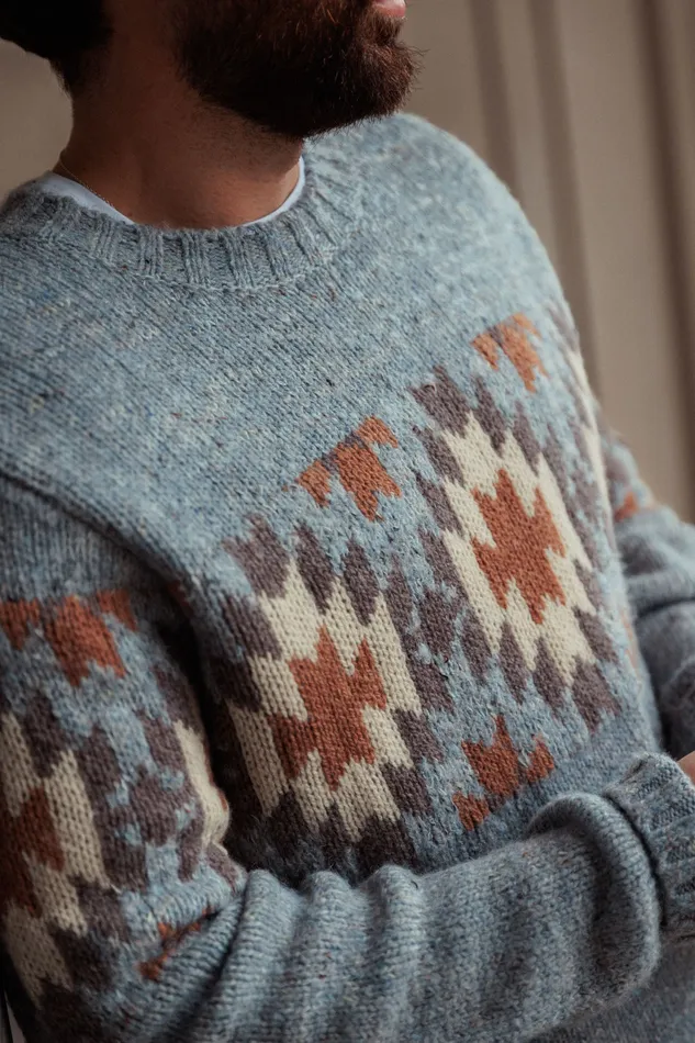 Knits Men MMGBarry Autumn Knit Ocean Blue Melange MOS MOSH Knits Men MMGBarry Autumn Knit Ocean Blue Melange MOS MOSH
