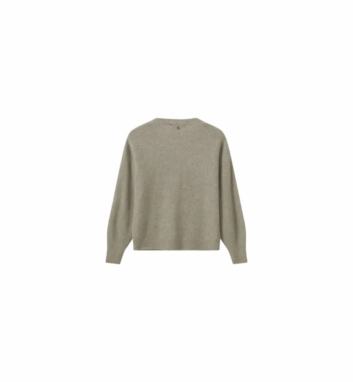 Knits MMThora VNeck Knit Cardigan Feather Gray 8211 MOS MOSH Women