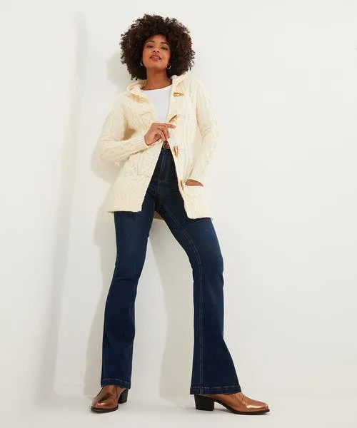 Knitwear and Cardigans Joebrowns Apparel Cosy Cable Hooded Cardigan Cream