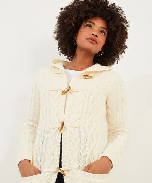 Knitwear and Cardigans Joebrowns Apparel Cosy Cable Hooded Cardigan Cream