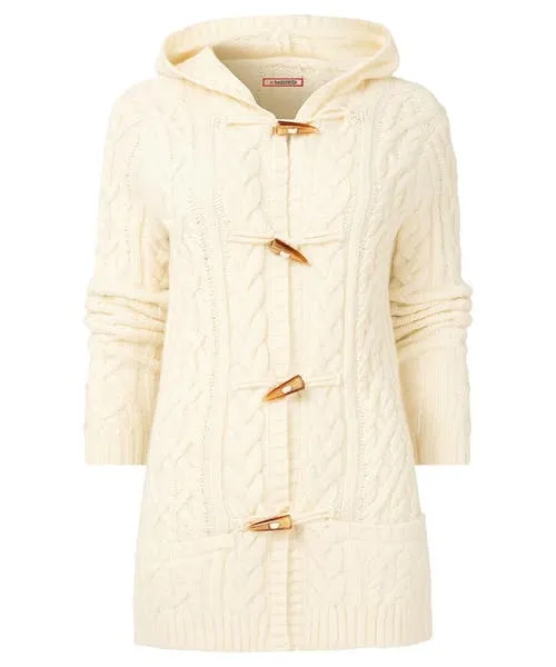 Knitwear and Cardigans Joebrowns Apparel Cosy Cable Hooded Cardigan Cream