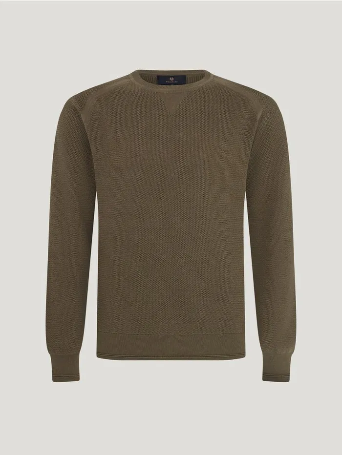 Knitwear Men Belstaff Guide Crewneck Jumper Surplus Green