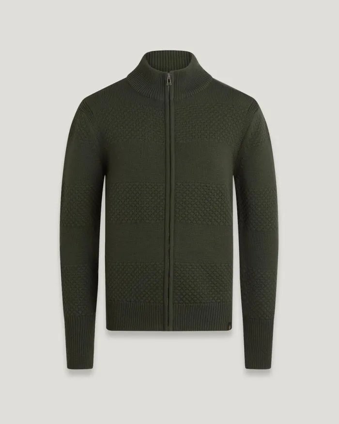 Knitwear Men Belstaff Sternway Zip Cardigan Tile Green
