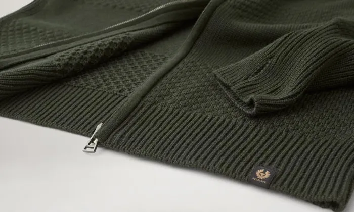 Knitwear Men Belstaff Sternway Zip Cardigan Tile Green Knitwear Men Belstaff Sternway Zip Cardigan Tile Green