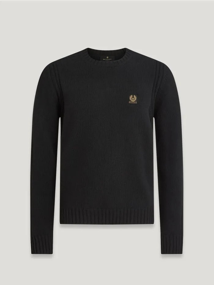 Knitwear Men Belstaff Watch Crewneck Jumper Black