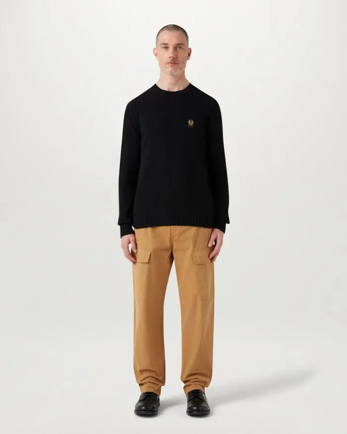 Knitwear Men Belstaff Watch Crewneck Jumper Black Knitwear Men Belstaff Watch Crewneck Jumper Black