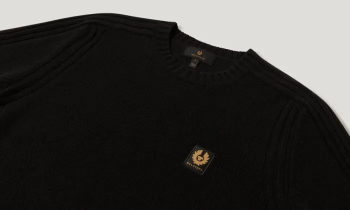 Knitwear Men Belstaff Watch Crewneck Jumper Black Knitwear Men Belstaff Watch Crewneck Jumper Black