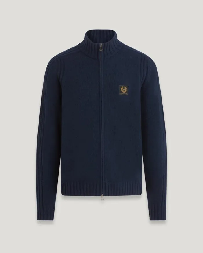 Knitwear Men Belstaff Watch Zip Cardigan Dark Ink