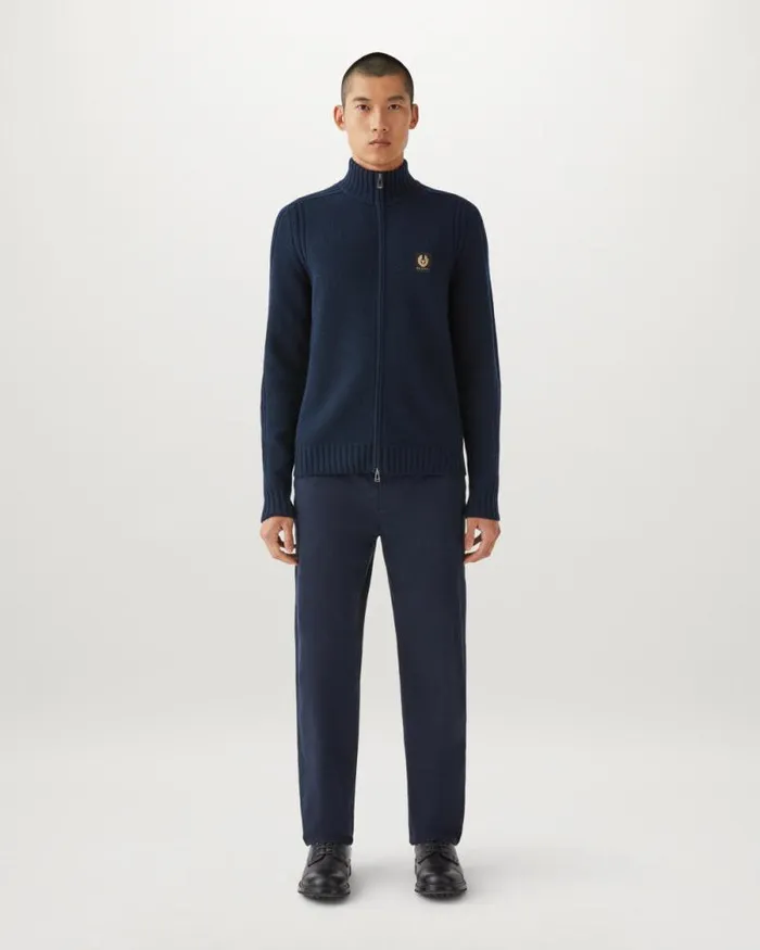 Knitwear Men Belstaff Watch Zip Cardigan Dark Ink Knitwear Men Belstaff Watch Zip Cardigan Dark Ink