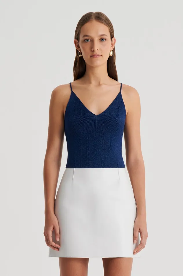 Knitwear METALLIC KNIT CAMISOLE NAVY Scanlan Theodore Women