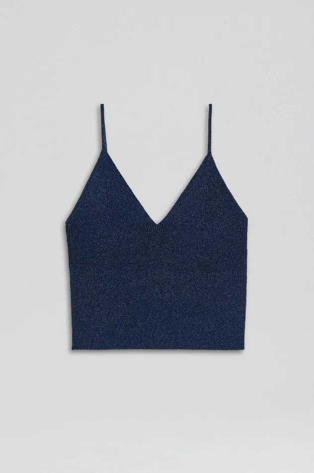 Knitwear METALLIC KNIT CAMISOLE NAVY Scanlan Theodore Women Knitwear METALLIC KNIT CAMISOLE NAVY Scanlan Theodore Women