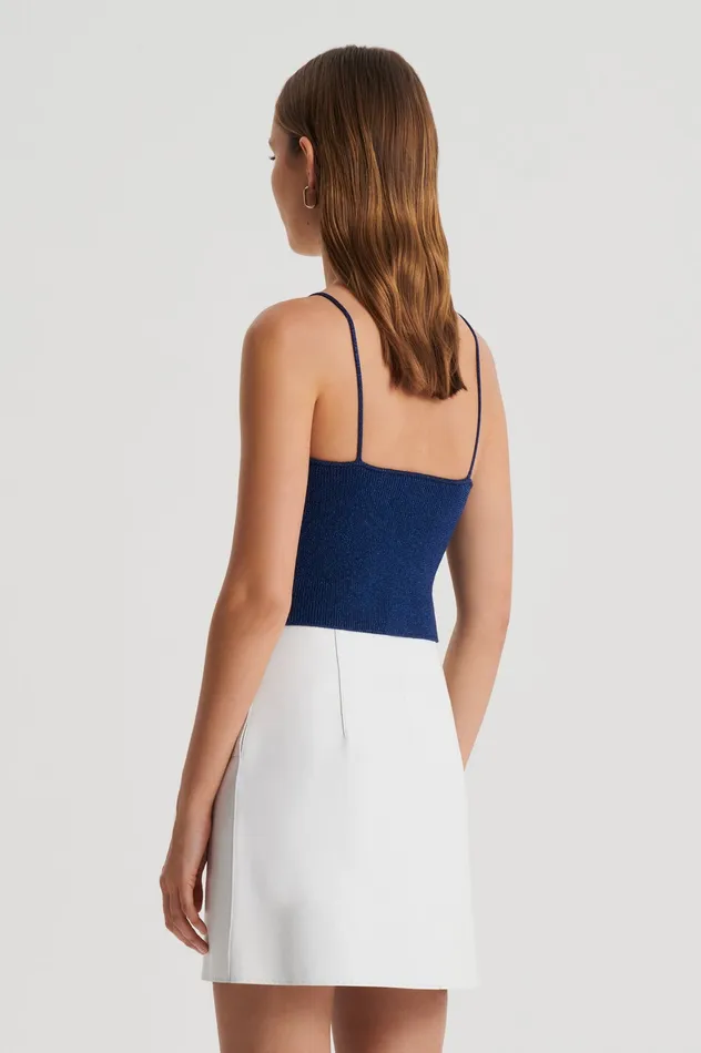 Knitwear METALLIC KNIT CAMISOLE NAVY Scanlan Theodore Women Knitwear METALLIC KNIT CAMISOLE NAVY Scanlan Theodore Women