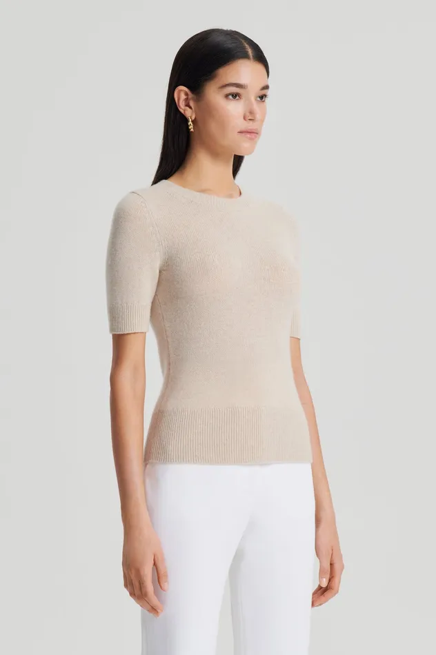 Knitwear Scanlan Theodore Women CASHMERE SLIM FIT SWEATER 5 WHEAT Knitwear Scanlan Theodore Women CASHMERE SLIM FIT SWEATER 5 WHEAT