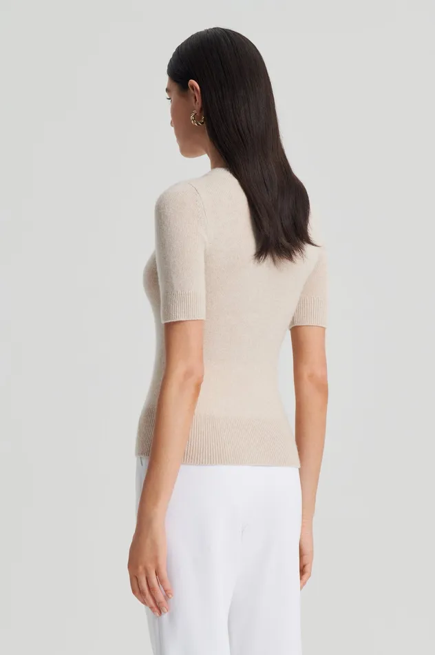 Knitwear Scanlan Theodore Women CASHMERE SLIM FIT SWEATER 5 WHEAT Knitwear Scanlan Theodore Women CASHMERE SLIM FIT SWEATER 5 WHEAT
