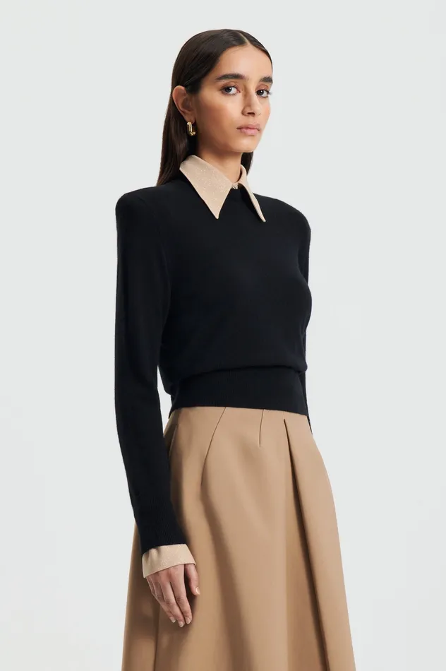 Knitwear Scanlan Theodore Women FINE WOOL SWEATER BLACK
