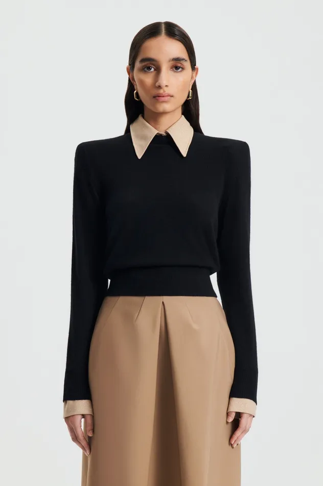 Knitwear Scanlan Theodore Women FINE WOOL SWEATER BLACK