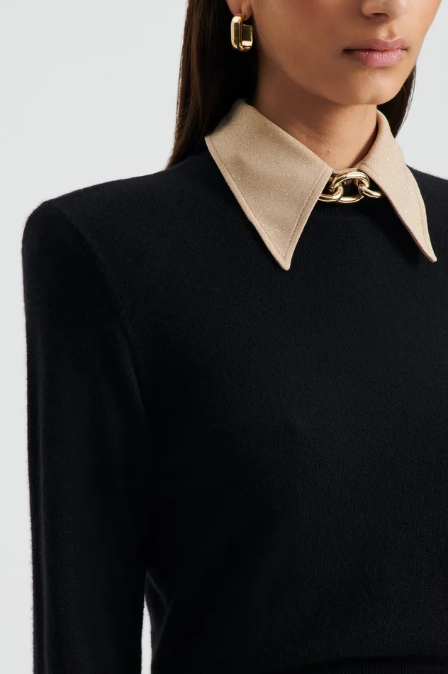 Knitwear Scanlan Theodore Women FINE WOOL SWEATER BLACK