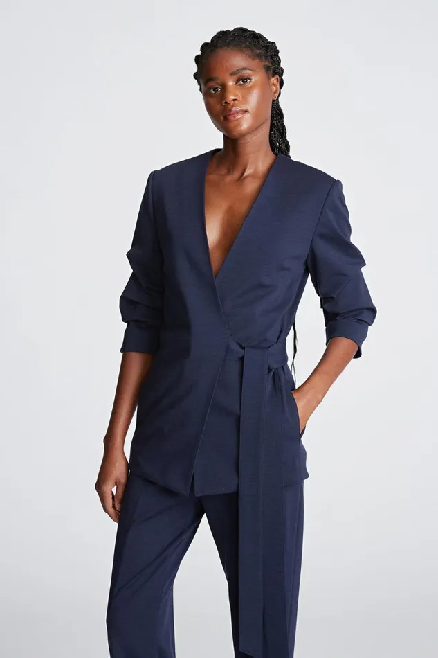Knitwear Women Halston Bexley Jacket In Knit Suiting Midnight