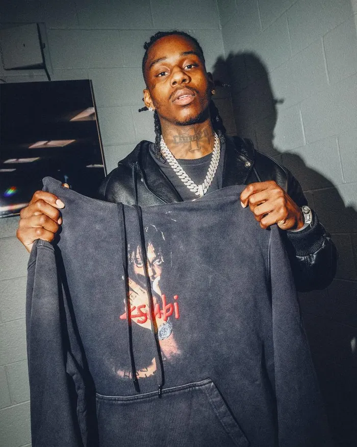Ksubi 999 Juice Wrld Biggie Hoodie Jet Black Fade Mens Hoodies and Sweatshirts