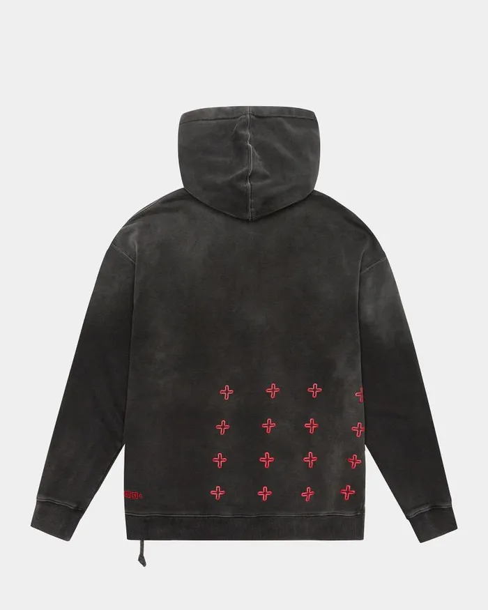 Ksubi 999 Juice Wrld Biggie Hoodie Jet Black Fade Mens Hoodies and Sweatshirts