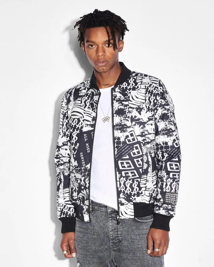 Ksubi Autograph Bomber Blackwhite Mens Jackets
