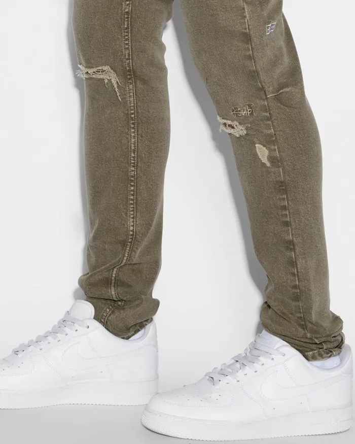 Ksubi Chitch Overdye Khaki Mens Skinny