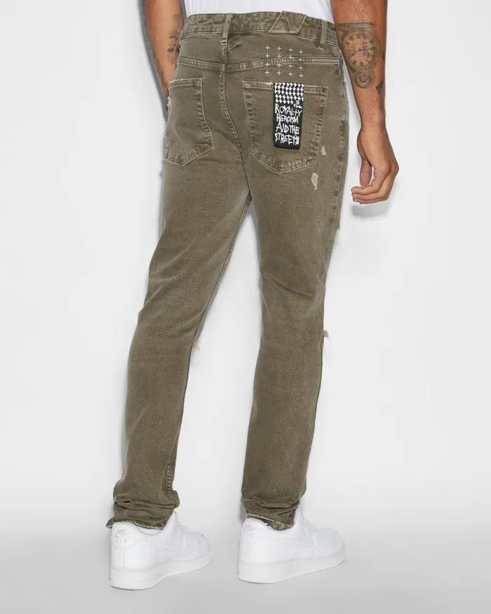 Ksubi Chitch Overdye Khaki Mens Skinny