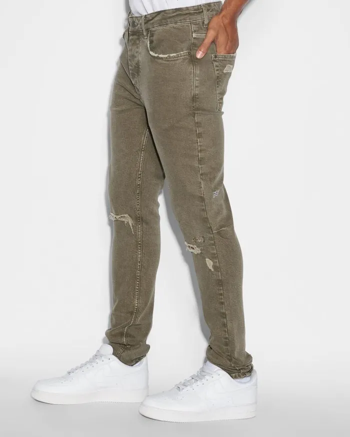 Ksubi Chitch Overdye Khaki Mens Skinny
