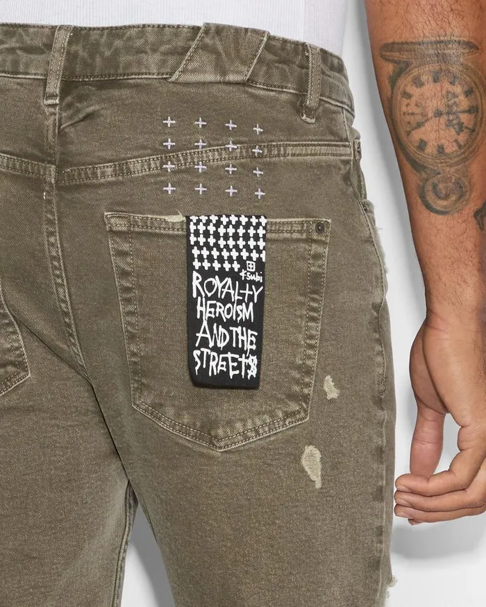 Ksubi Chitch Overdye Khaki Mens Skinny