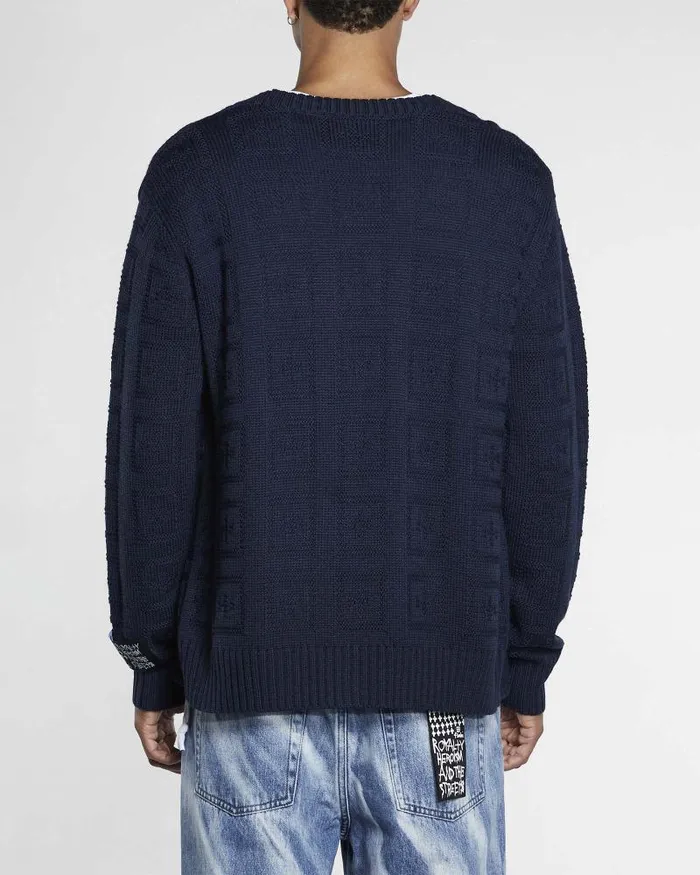 Ksubi Cross Out Cardigan Navy Mens Knits Ksubi Cross Out Cardigan Navy Mens Knits