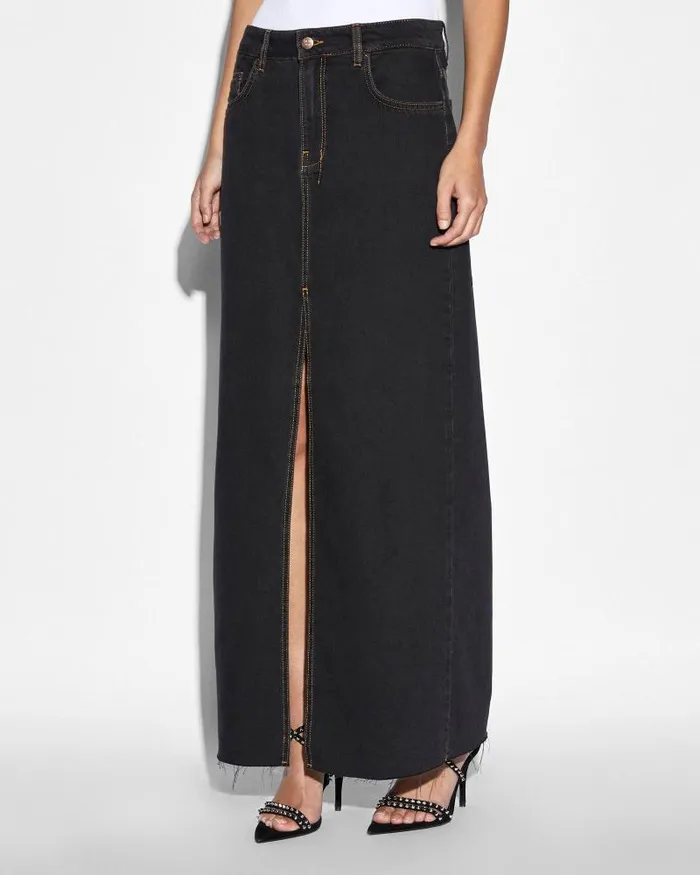Ksubi Kara Maxi Skirt Pitch Womens Denim Skirts