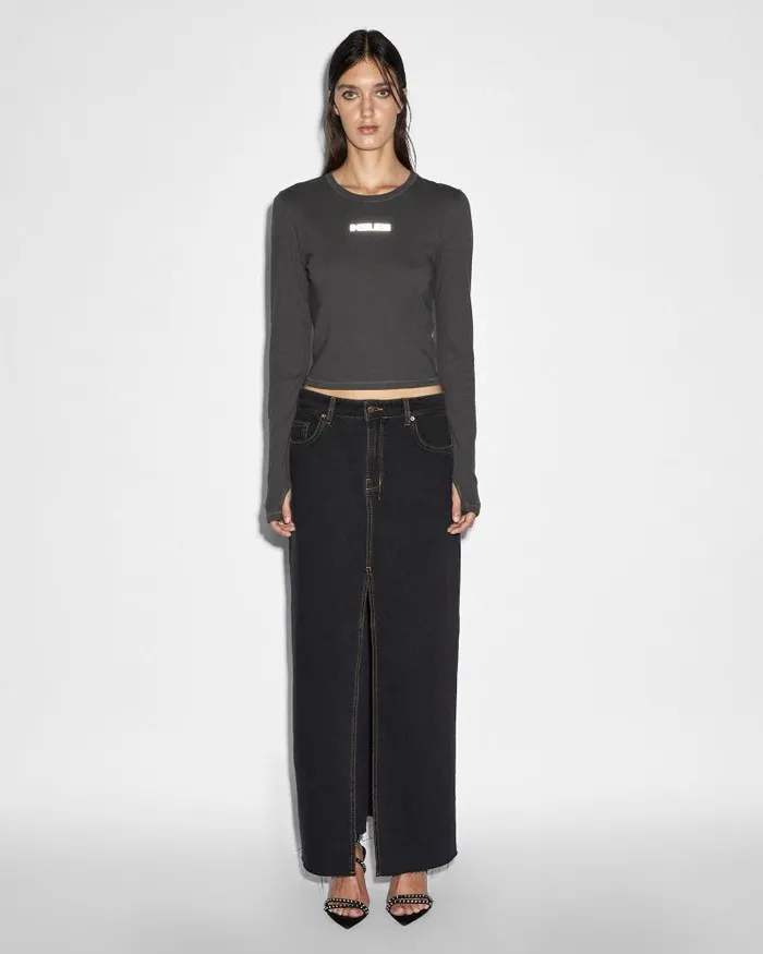 Ksubi Kara Maxi Skirt Pitch Womens Denim Skirts