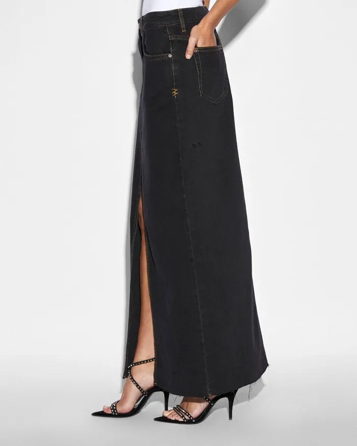 Ksubi Kara Maxi Skirt Pitch Womens Denim Skirts