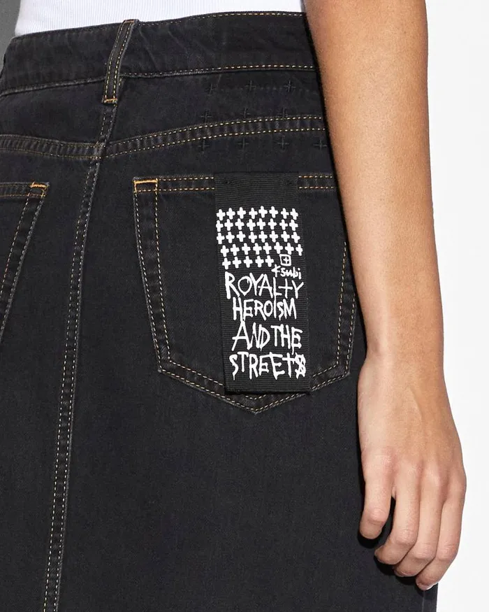 Ksubi Kara Maxi Skirt Pitch Womens Denim Skirts