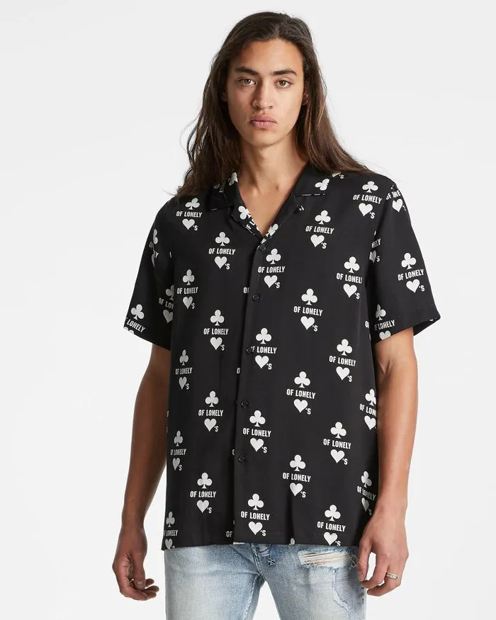 Ksubi Klub Of Hearts Resort Ss Shirt Black Mens Shirts