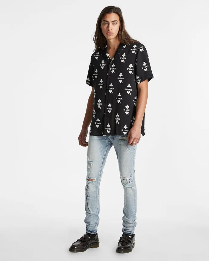Ksubi Klub Of Hearts Resort Ss Shirt Black Mens Shirts