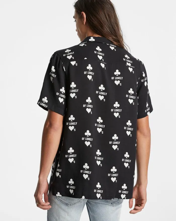 Ksubi Klub Of Hearts Resort Ss Shirt Black Mens Shirts