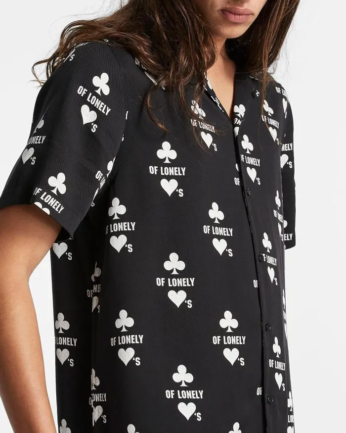 Ksubi Klub Of Hearts Resort Ss Shirt Black Mens Shirts
