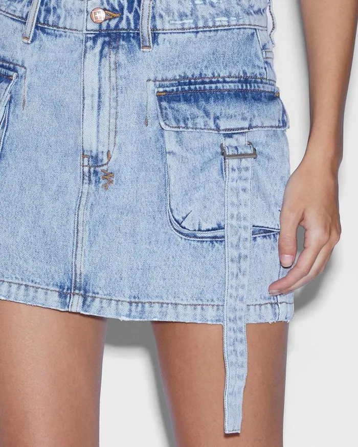Ksubi Low Rider Cargo Skirt Mills Blue WomensMens Denim Skirts