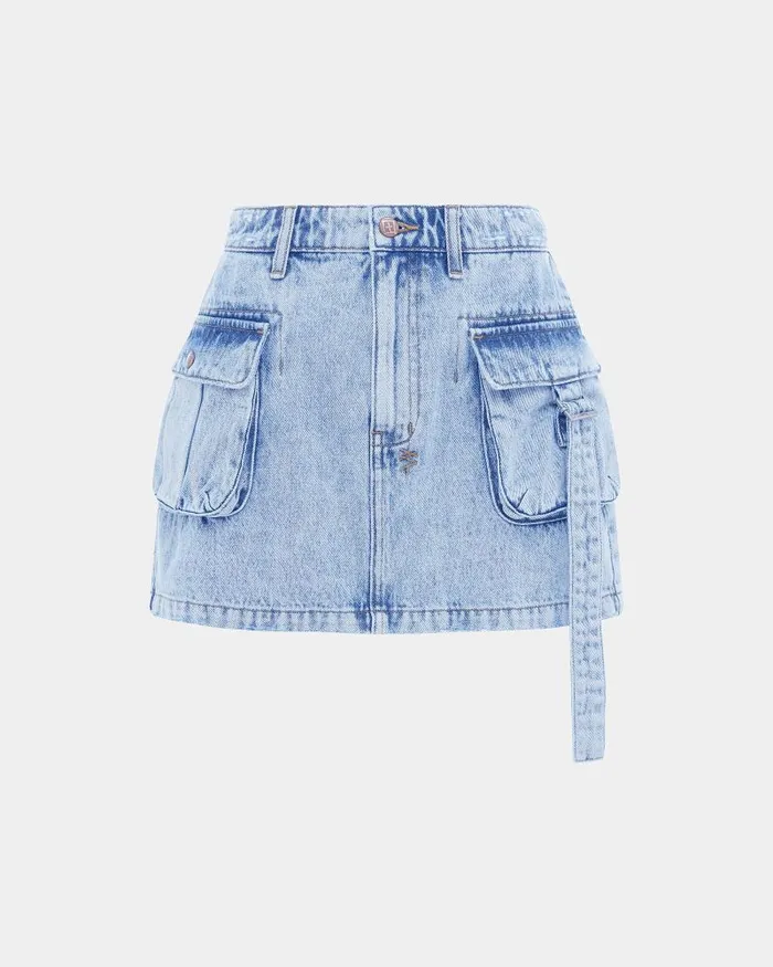 Ksubi Low Rider Cargo Skirt Mills Blue WomensMens Denim Skirts
